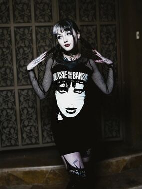Siouxsie and The Banshees Graphic Black Mini Dress